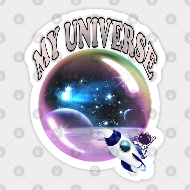 My Universe, Space Lovers Bubble Sticker by KC Morcom aka KCM Gems n Bling aka KCM Inspirations